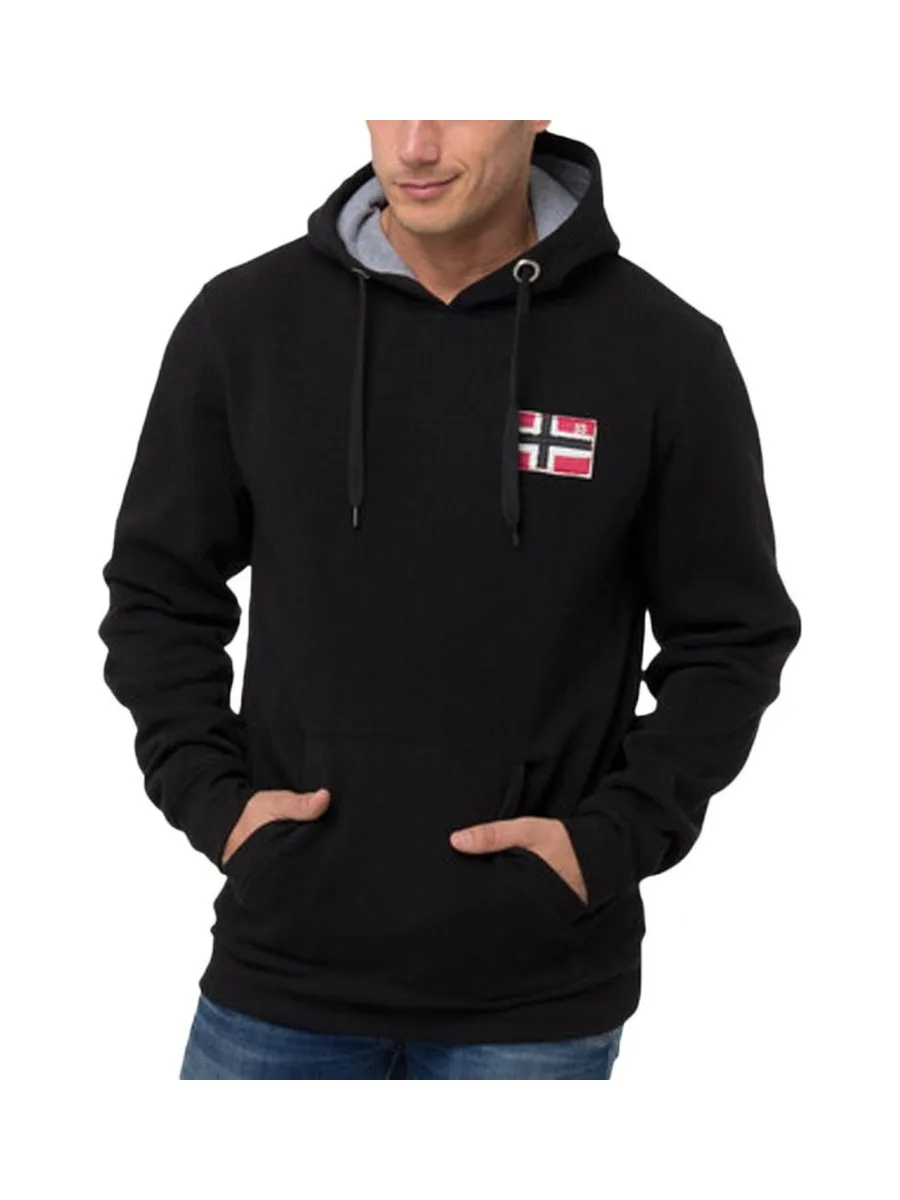 Sweat à Capuche Noir Homme Geographical Norway Fondant 2