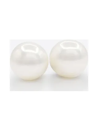 Boucles d'Oreilles Véritables Perles d'Eau Douce Baroques 10-11 mm — Or Blanc 375 Millièmes 1