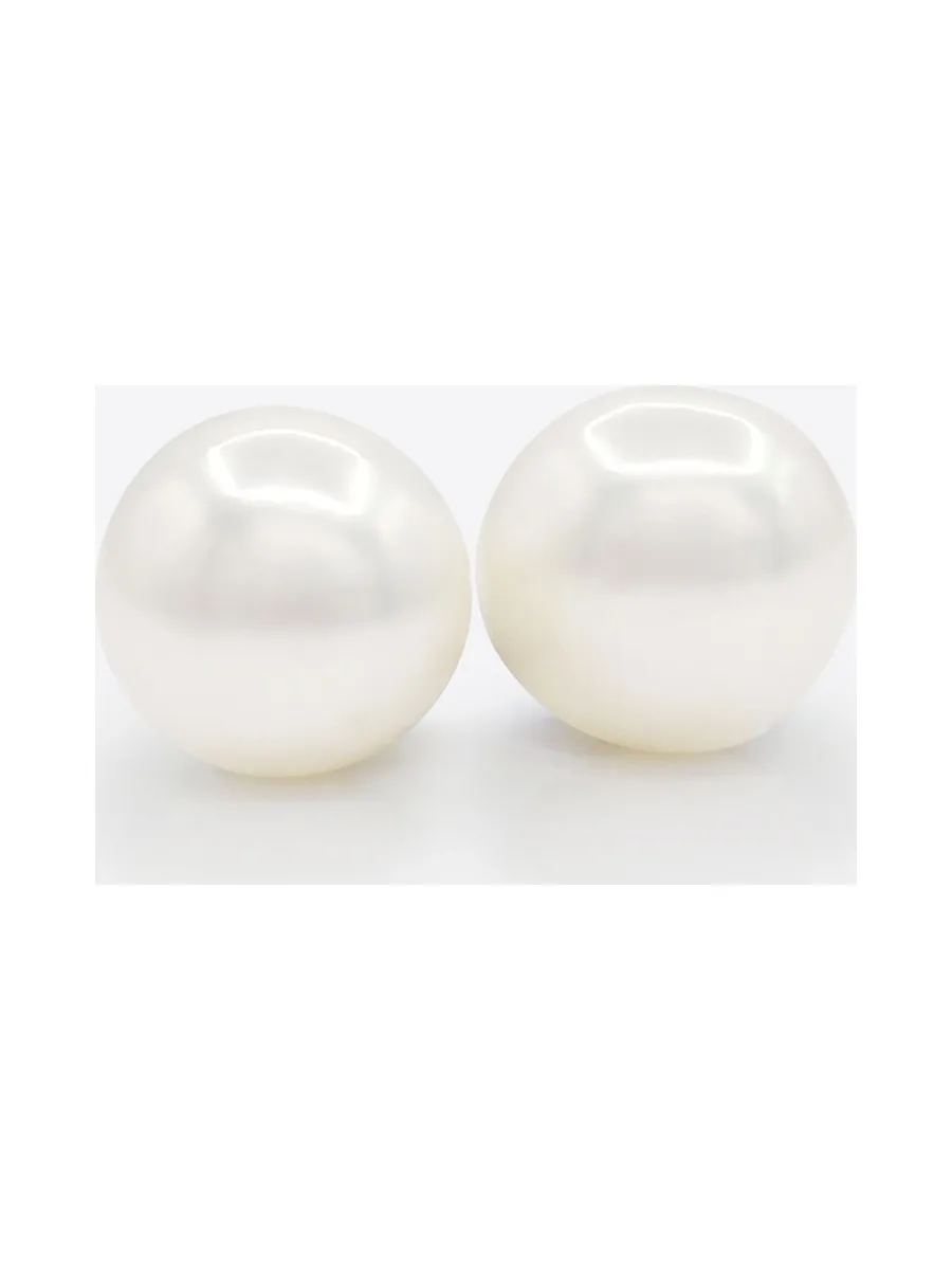 Boucles d'Oreilles Véritables Perles d'Eau Douce Baroques 10-11 mm — Or Blanc 375 Millièmes 1