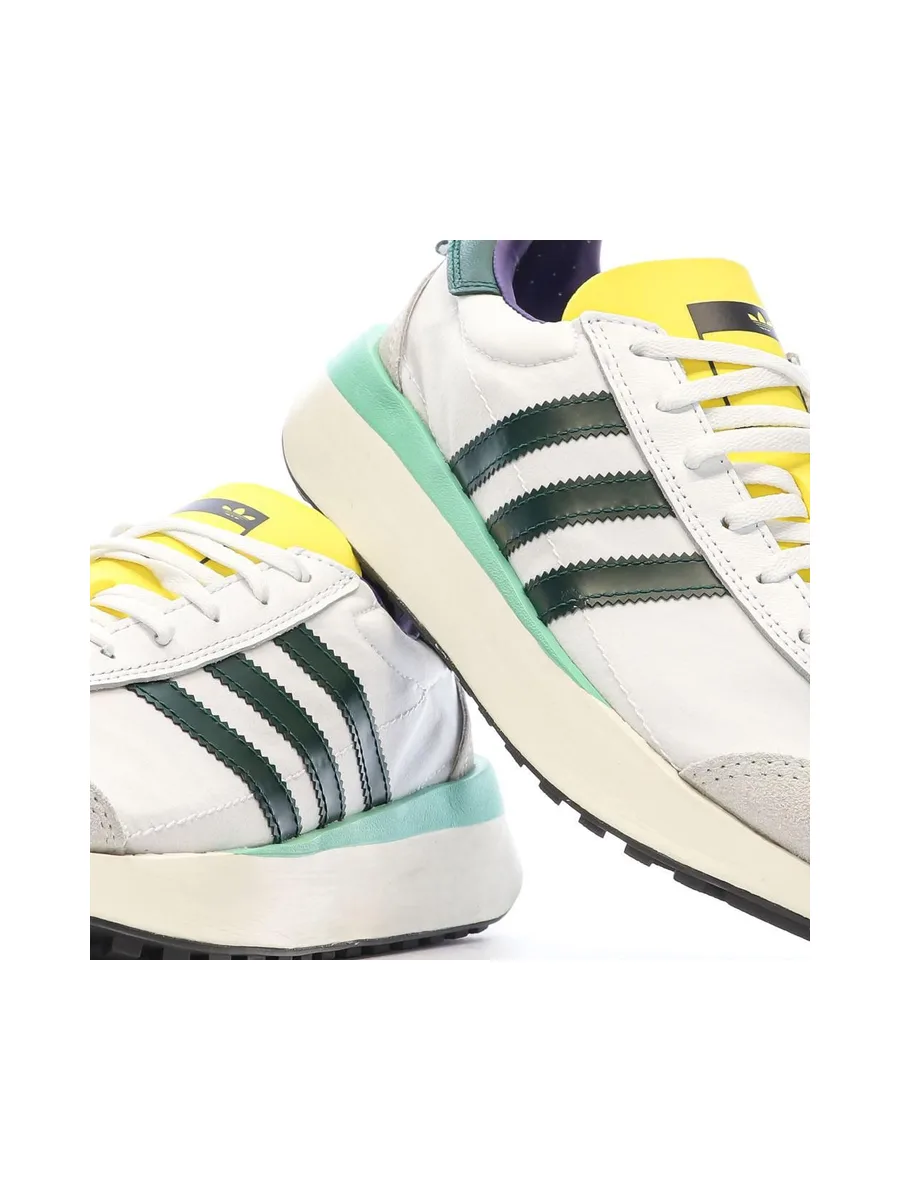 Baskets Blanches/Jaune Homme Adidas Country 8