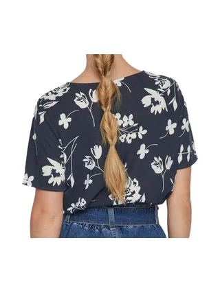 T-shirt Marine à fleurs Femme Vila Mooney 2