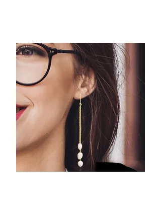 Boucles d'Oreilles Véritables Perles d'Eau Douce Baroques 6-7 mm — Or Jaune 375 Millièmes 3