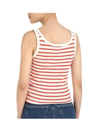 Débardeur Blanc/Rouge Femme Tommy Hilfiger Slim Button Tank 2