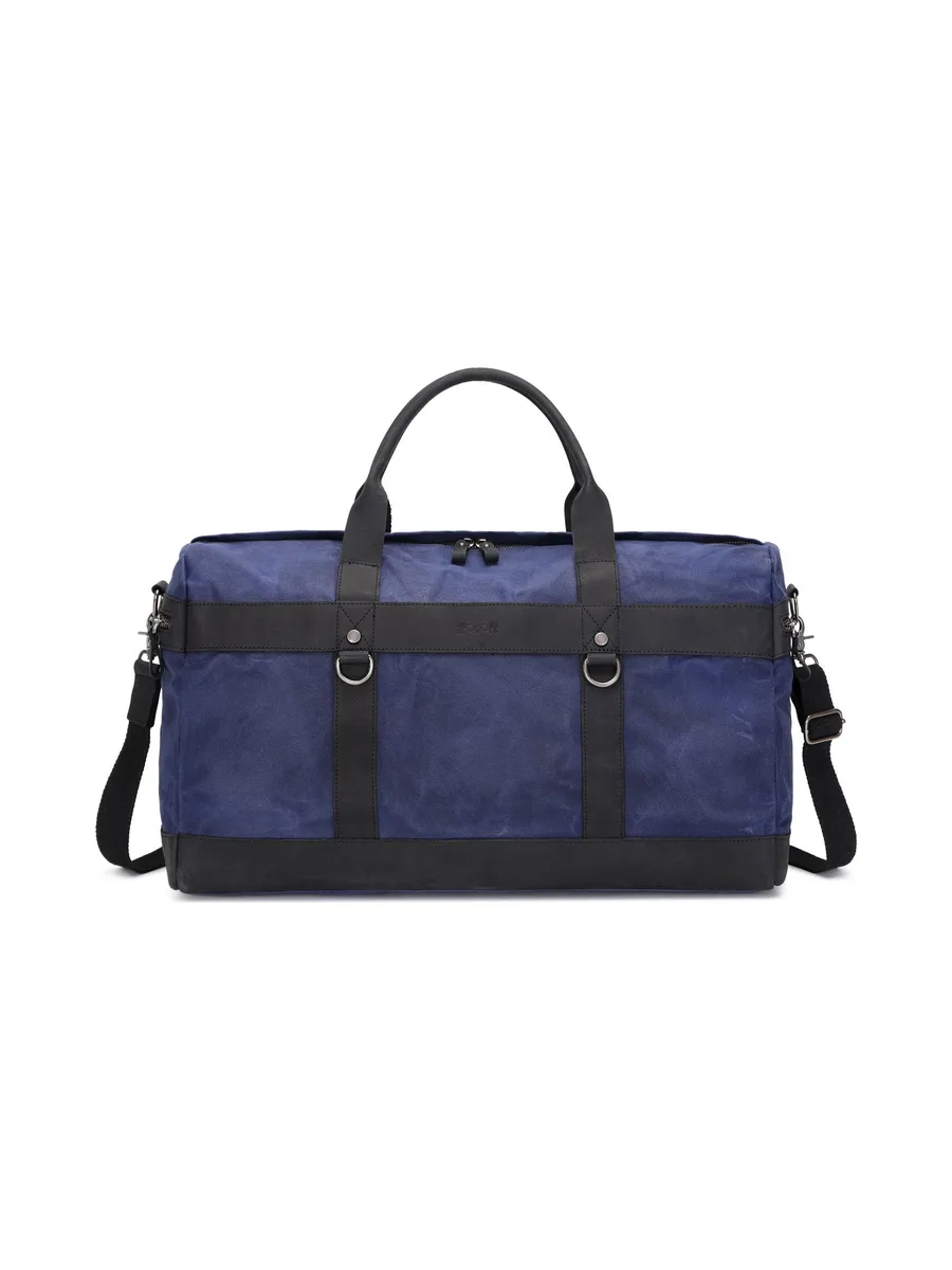 VLAD - Sac de voyage en cuir véritable et toile enduite - Bleu 34