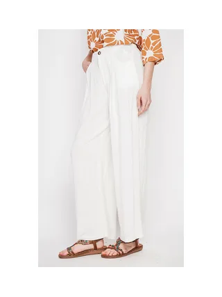 Pantalon coupe ajusté à jambe large fermeture zippée avec ceinture 3