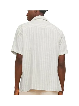 Chemisette Rayures Blanc/Beige Homme Jack & Jones Cabana 2