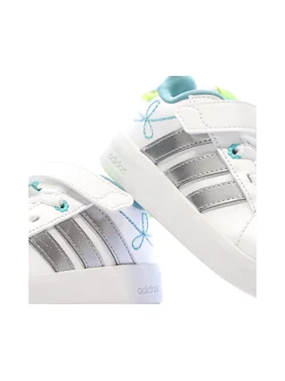 Baskets Blanc/Argent Enfant Adidas Grand Court 7