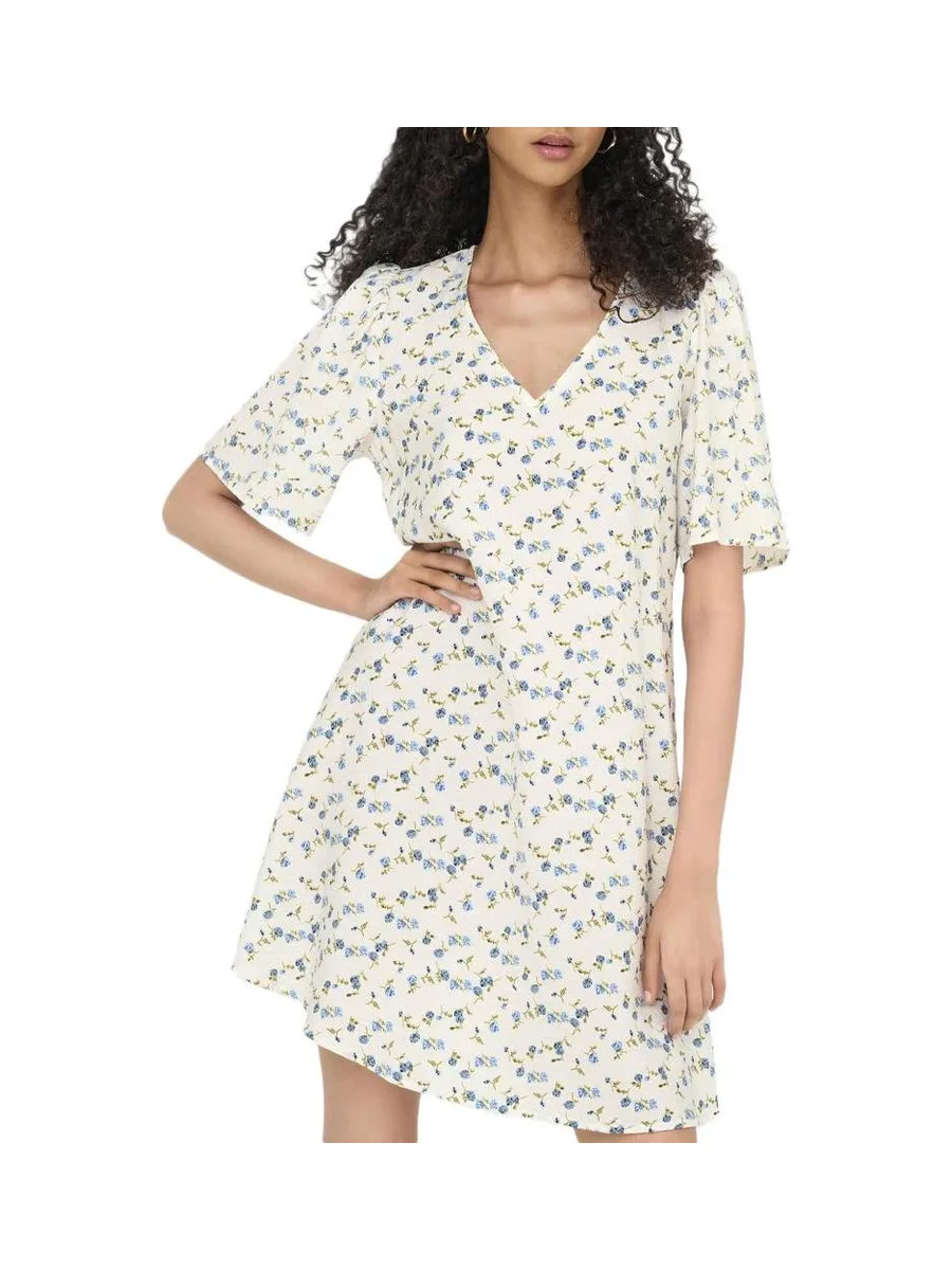 Robe à Fleurs Blanc/Bleu Femme JDY Carrie 2