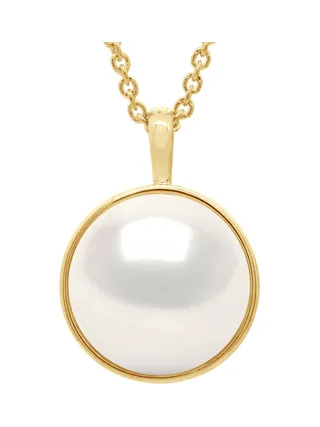 Collier Véritable Perle d'Eau Douce Bouton 10-11 mm — Or Jaune 375 Millièmes — 42 cm 1