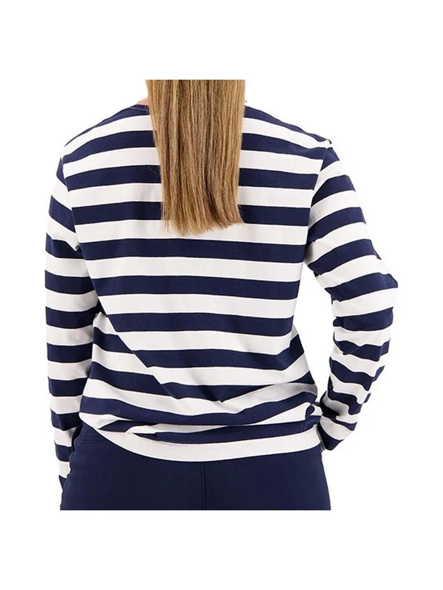 T-shirt Manches Longues Blanc/Marine Femme Dockers Boatneck 3