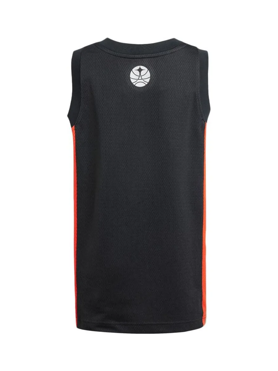 Maillot de basketball Noir/Orange Garçon Adidas Paris 3