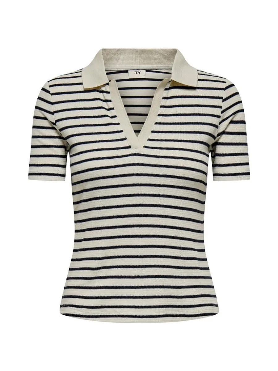 T-Shirt Beige/Marine Femme JDY Roma 2