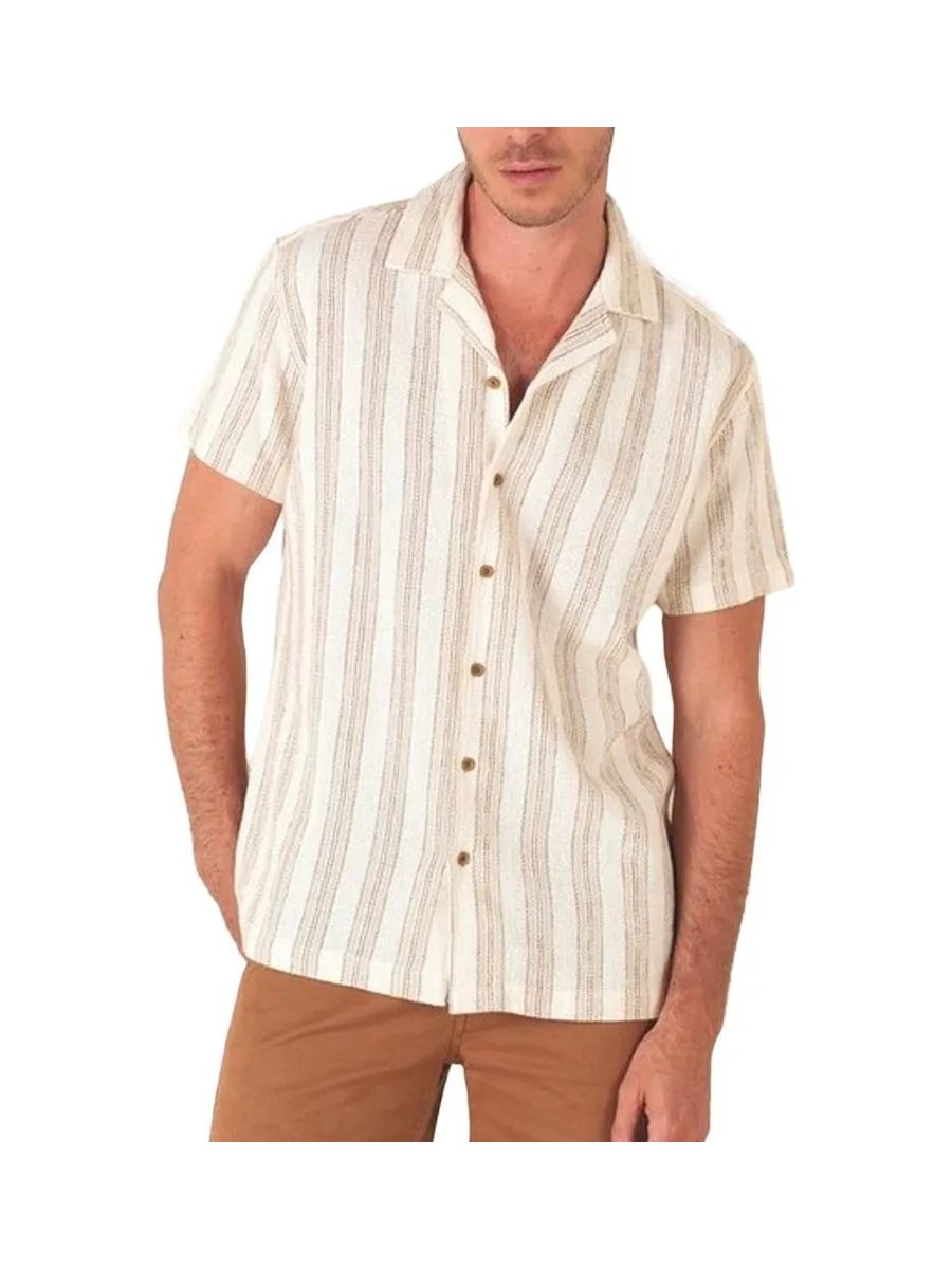 Chemise Blanc/Beige Homme RMS26 Texture 2
