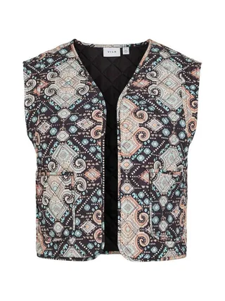 Gilet Noir à motif Femme Vila Vietra Quilted 1
