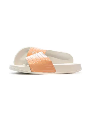 Claquettes Blanche/Orange Femme Kappa Noles 361I15W 1