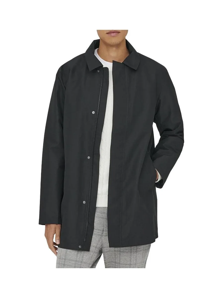 Manteau Noir Homme Only & Sons Onshall Coat 2