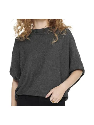 Pull Gris Foncé manches 3/4 Femme JDY New Behave 1