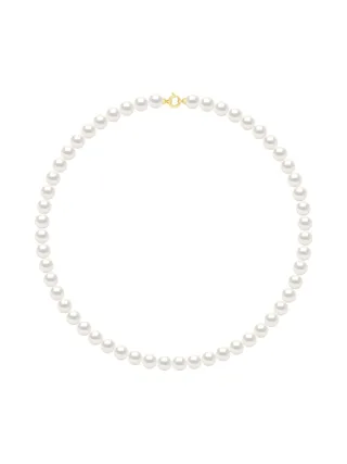Collier Véritables Perles de Culture d'Eau Douce Rondes 9-10 mm — Or Jaune 375 Millièmes — 45 cm 1