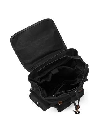 BILL - Sac à dos en cuir véritable et toile enduite - Bleu 31