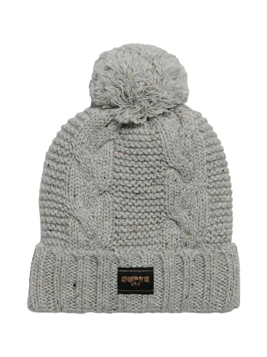 Bonnet Gris Femme Superdry Cable Knit Beanie 2