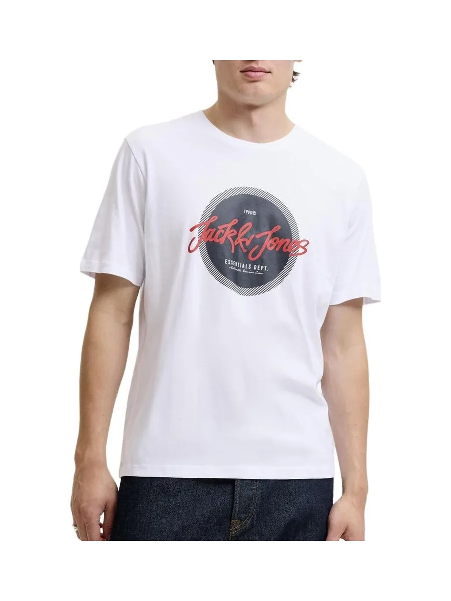 T-Shirt Blanc/Rouge Homme Jack & Jones Hurban 2
