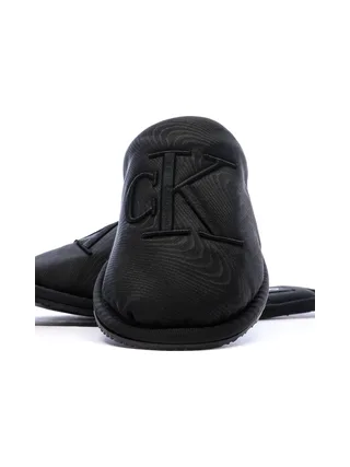 Chaussons Noir Femme Calvin Klein Jeans Slipper Satin Moire 7