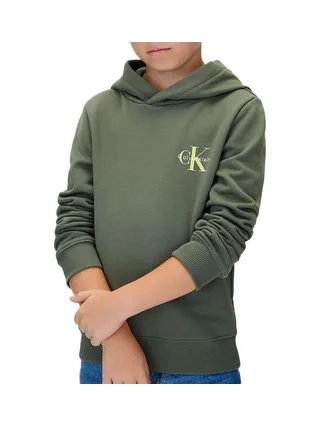 Sweat Vert Garçon Calvin Klein Jeans Small Monogram 1