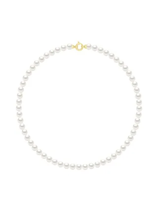 Collier Véritables Perles d'Eau Douce Rondes 6-7 mm — Or Jaune 375 Millièmes — 42 cm 1