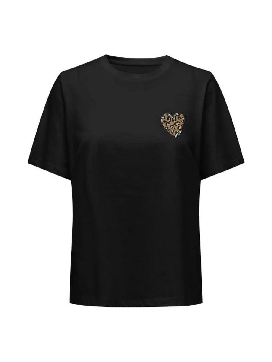 T-Shirt Noir Femme Only Cary 2