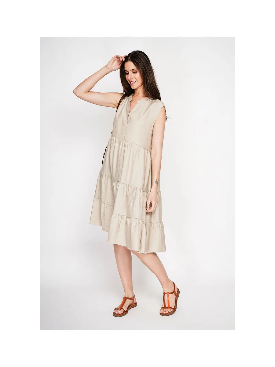Robe col tunisien gaufrée à étages S/M 6