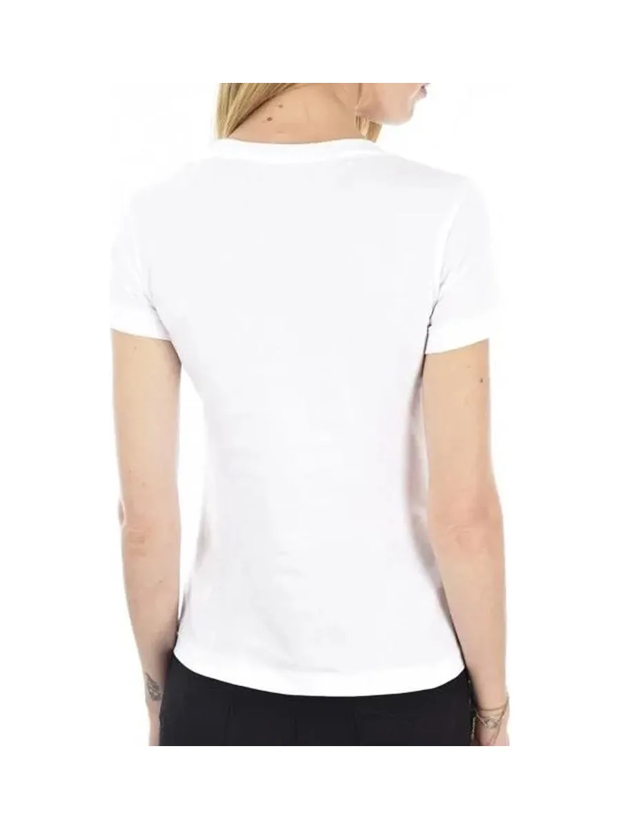 T-Shirt Blanc Femme Calvin Klein Jeans Embroidery Slim 2