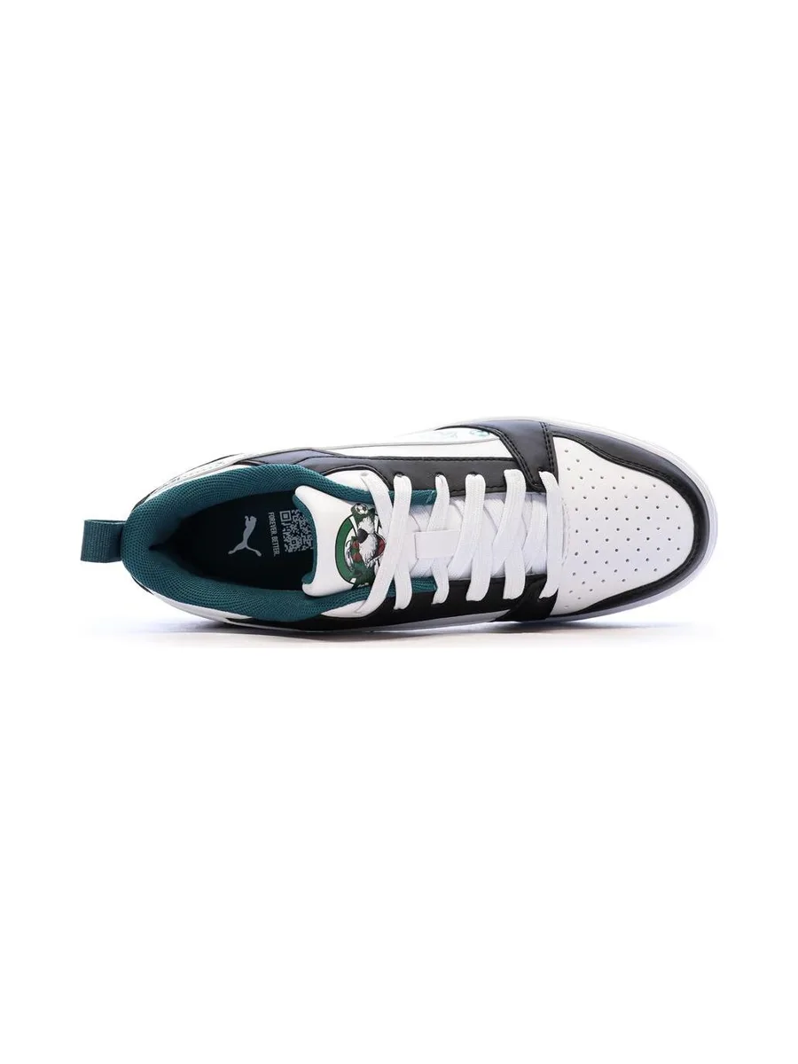 Baskets Noires/Blanches/Vertes Garçon Puma Rebound V6 5