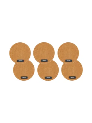 Sous-verre rond - 6 pièces - Feutre recyclé beige 13