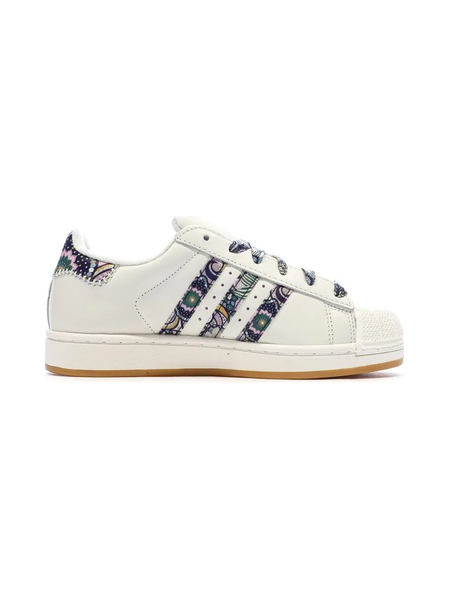 Baskets Blanc Cassé/Multicolore Fille/Femme Adidas Superstar 3