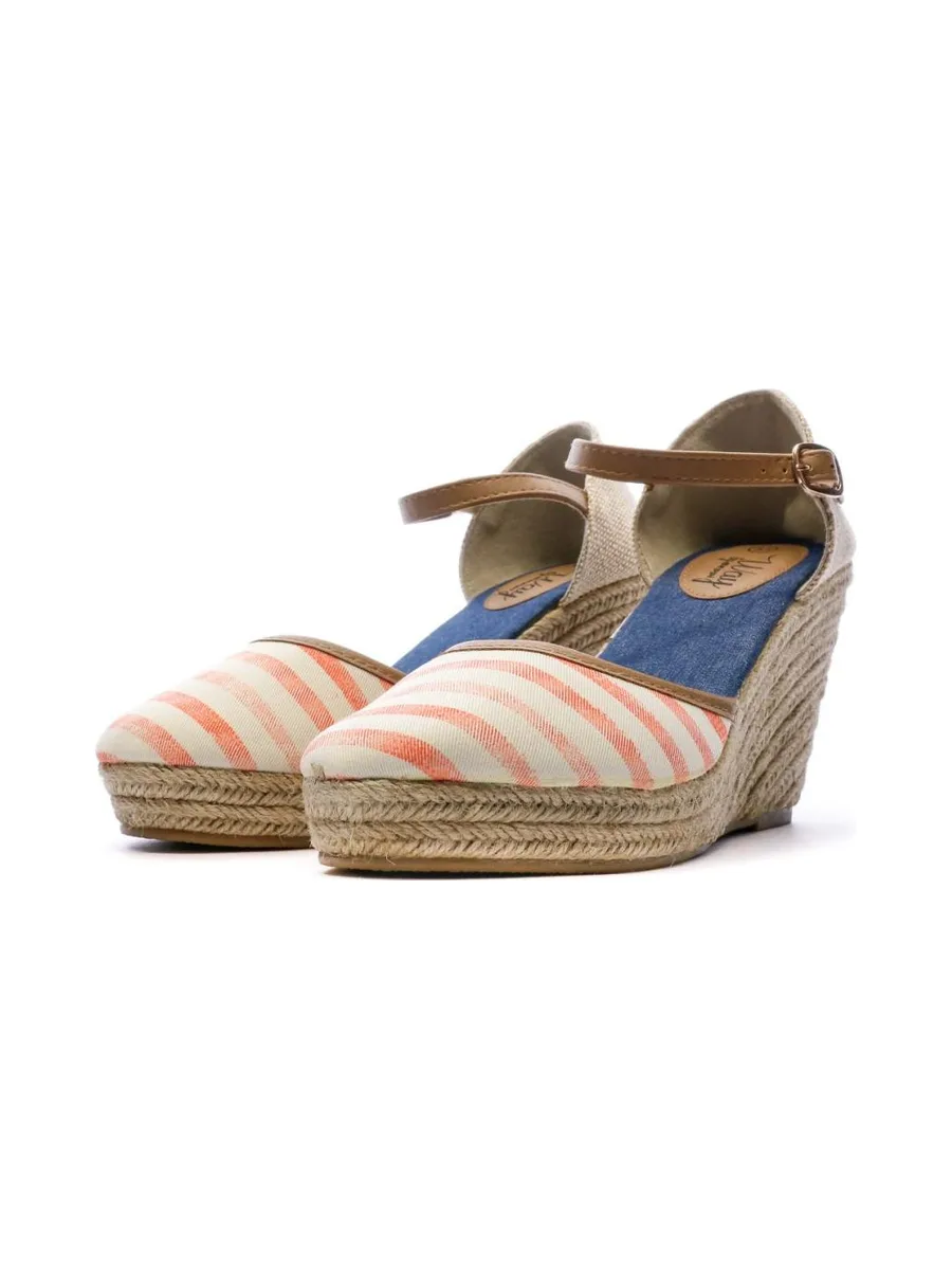 Sandales à talon Orange Rayures Femme Beppi Casual Wedge 7