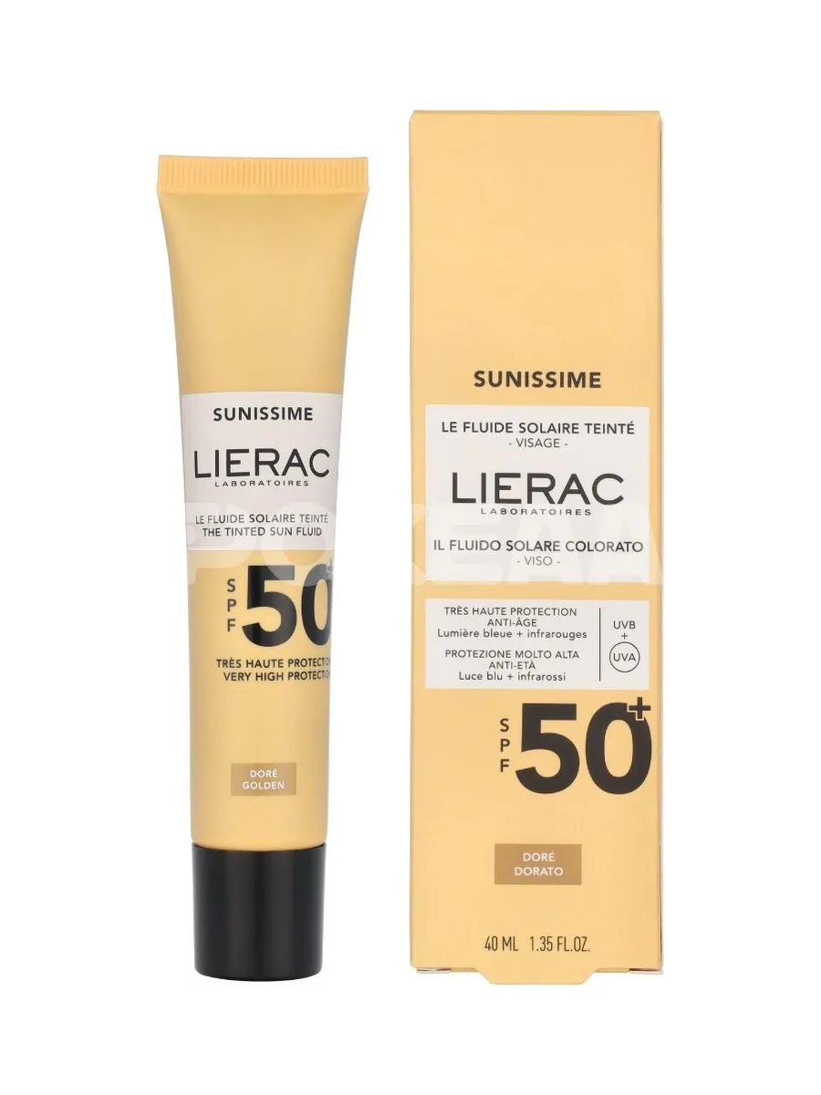 Lierac Sunissime The Tinted Velvety Sun Fluid SPF50+ 40ml - Golden 1
