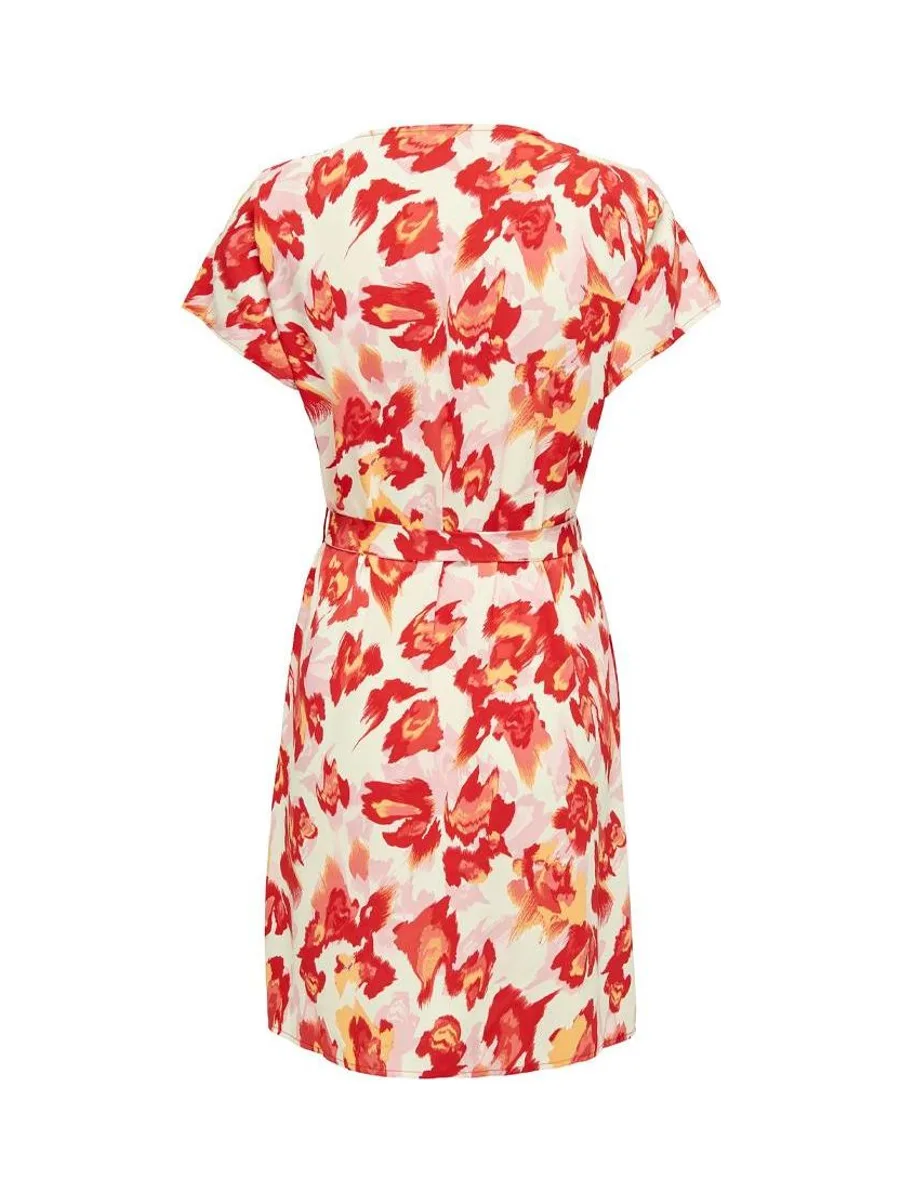 Robe Rouge/Blanc Femme Only Button 3