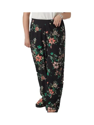 Pantalon Noir à fleurs Femme Vero Moda Curve Easy Hw Wide 1