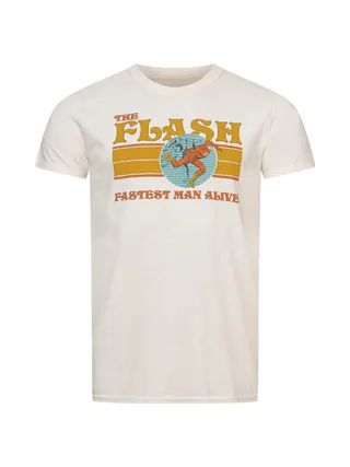T-Shirt Blanc Homme Comics 70's Flash 1