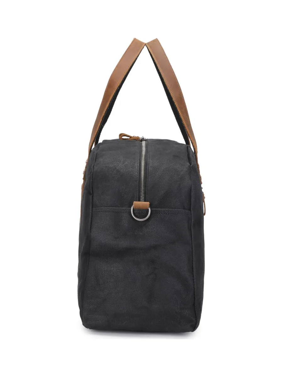 BOB - Sac de voyage en cuir véritable et toile enduite - Bleu 27