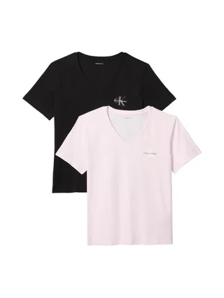 Lot de 2 T-shirts Noir/Rose Calvin Klein Jeans Monologo 1