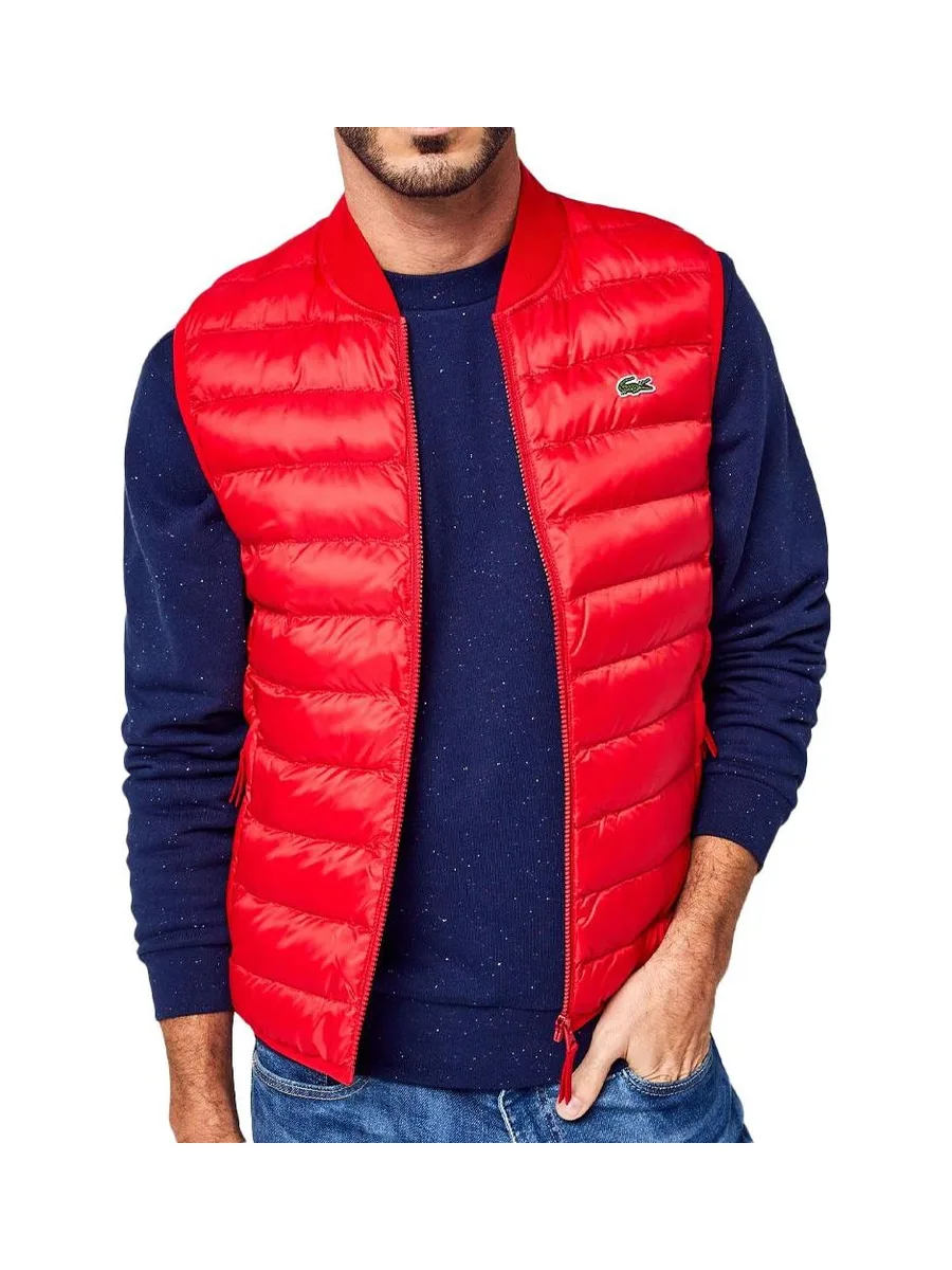 Doudoune sans Manche Rouge Homme Lacoste BH0537 1