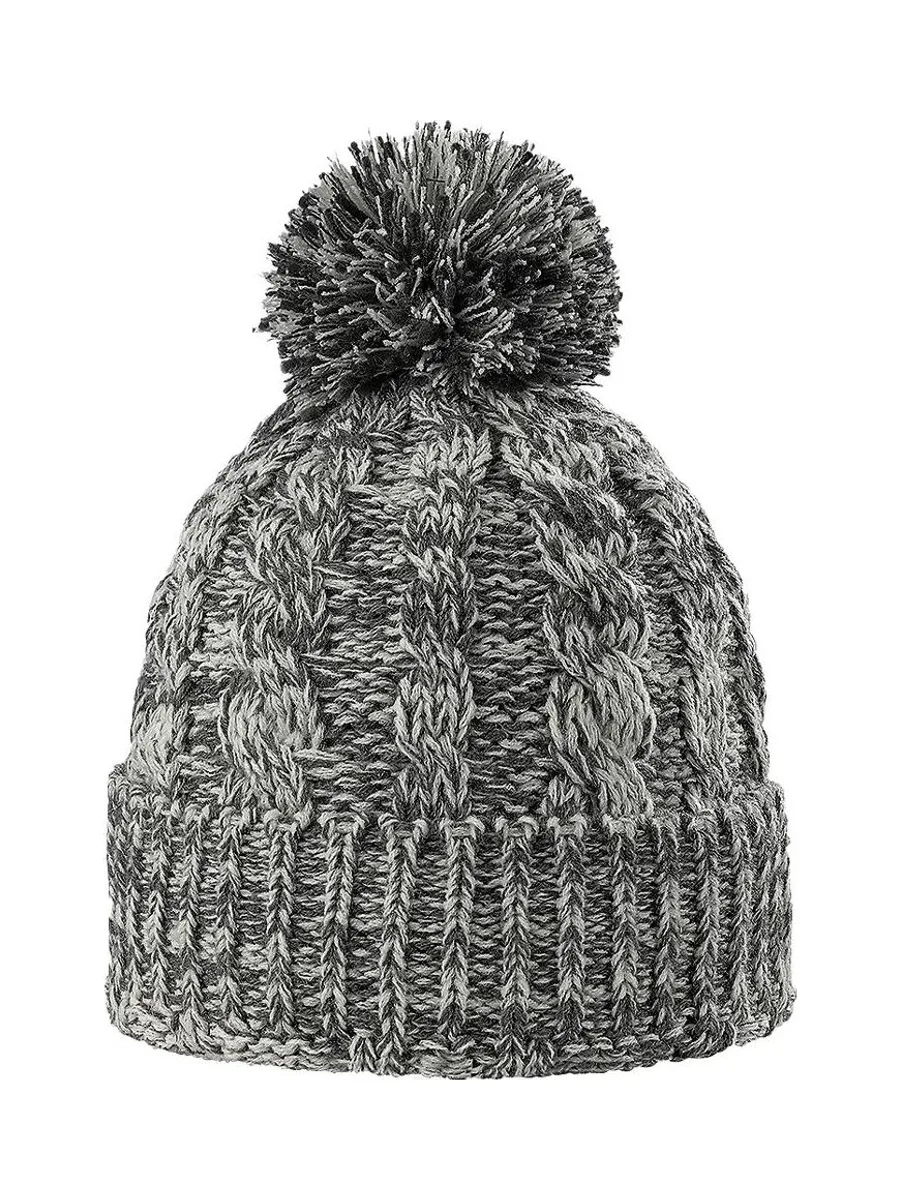 Bonnet Gris Chiné à Pompon Femme Cairn Lami 2