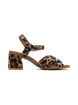 Sandales Marron/Noir Femme Carmela Leopardo 2