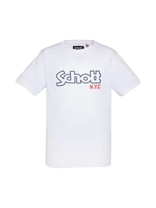 T-Shirt Blanc Garçon Schott VINTAGE 1