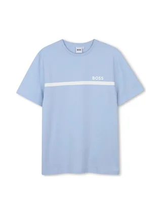 T-Shirt Bleu Garçon Hugo Boss J52727 1