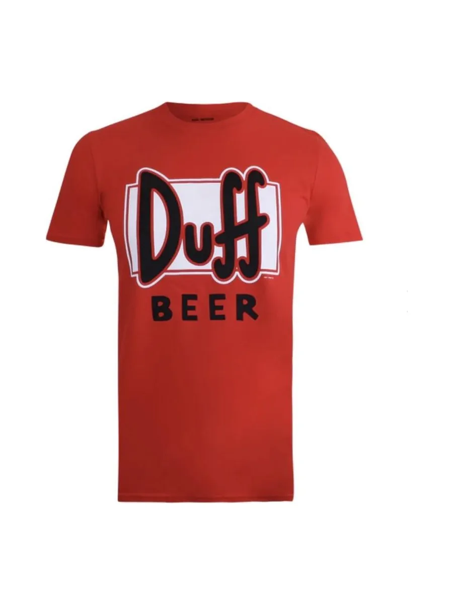 T-Shirt Rouge Homme The Simpsons Duff Beer 3