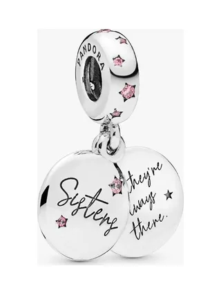 Pandora - Charm Sœurs fuchsia en argent rose 2