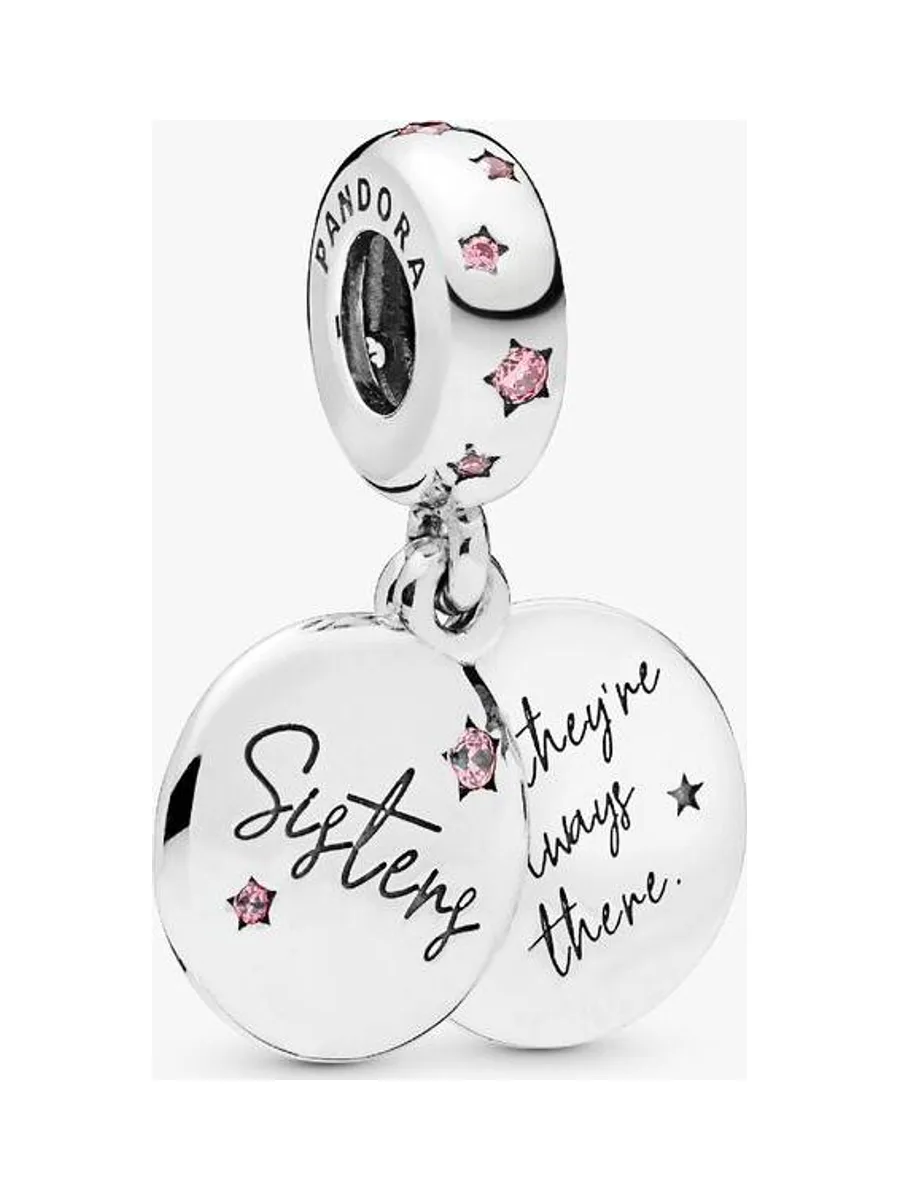 Pandora - Charm Sœurs fuchsia en argent rose 2