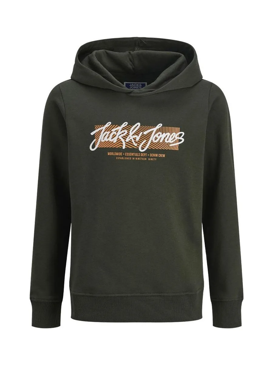 Sweat à Capuche Kaki Garçon Jack & Jones Hurban 2
